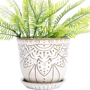 Ceramic plant pot with tray