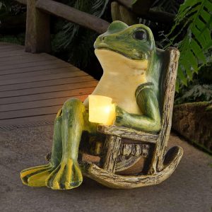 Decorative garden lamp “Frog with a lantern”