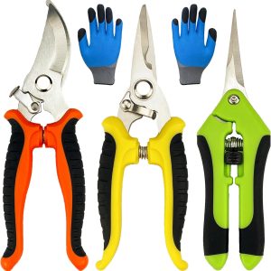 3-in-1 Garden Secateurs Set with Gloves